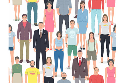 Group of people seamless pattern