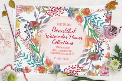 Beautiful Watercolor Flower Collections