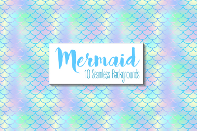 Mermaid Seamless Pattern Background