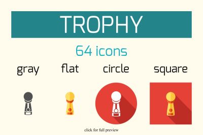 Trophy icons set