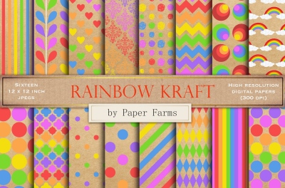Kraft paper rainbows 