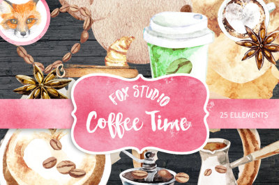 Coffee clipart, Cafe clipart, Food Watercolor clipart, Watercolor graphics, Pastries clipart, Food illustration, desserts cookies clipart