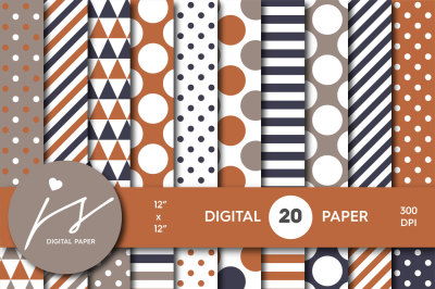 Brown and copper digital paper, MI-676