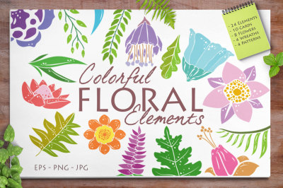 Colorful Floral Elements