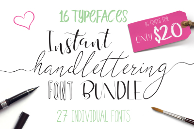 Font Bundle - Instant Hand Lettering