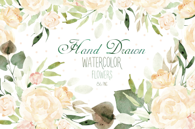 Hand Drawn Watercolor Flowers 86 PNG
