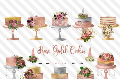 Rose Gold Cakes Clipart