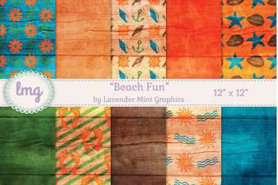 Beach Fun Digital Scrapbook Paper