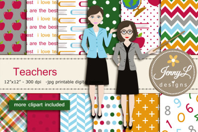 Teachers Digital Papers & Clipart SET