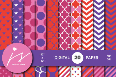 Pink, red and purple digital paper, MI-465