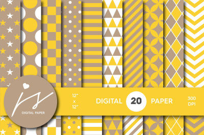 Light brown and yellow digital paper, MI-612