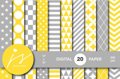 Gray digital paper and yellow digital paper, MI-593