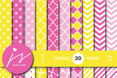 Yellow digital paper and Pink digital paper, MI-522