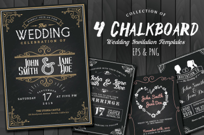 Chalkboard Style Wedding Invitation Collection