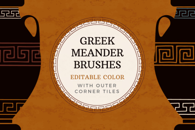 Editable greek meander brushes