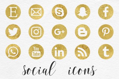 Gold Social Media Icons