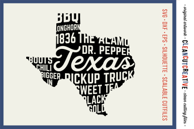 Texas State design - SVG DXF EPS PNG - Cricut &amp; Silhouette - clean cutting files