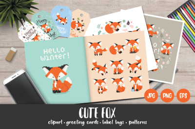Cute Fox Cliparts