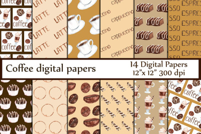 Coffee digital papers