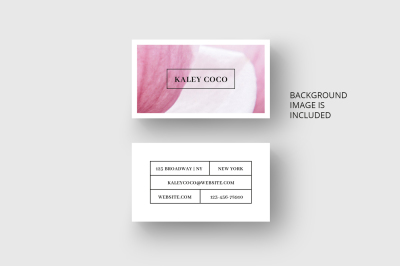 Business card template with petal