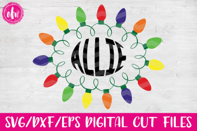 Christmas Lights Frame - SVG, DXF, EPS Cut File