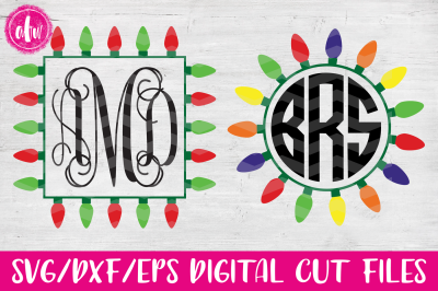 Christmas Lights Frame Bundle - SVG, DXF, EPS Cut File