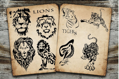 Lion and tiger logo