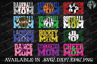 Sports Mom Bundle - SVG, DXF, EPS Cut Files