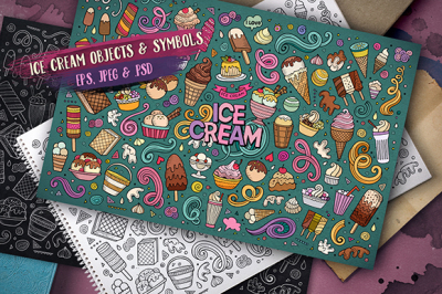 Ice Cream Objects &amp; Symbols Set