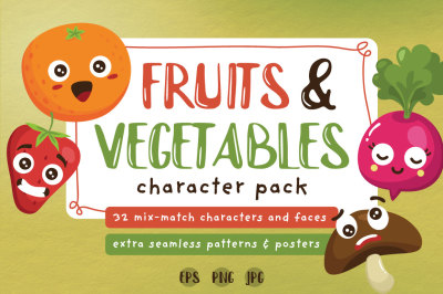 Fruits &amp; Vegetables Character Pack