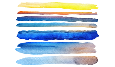Set of watercolor brush strokes. Isolated on white. 1 big JPG file.