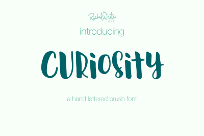 Curiosity, hand lettered brush font