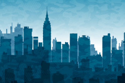 Silhouette of city skyscrapers PNG, JPG
