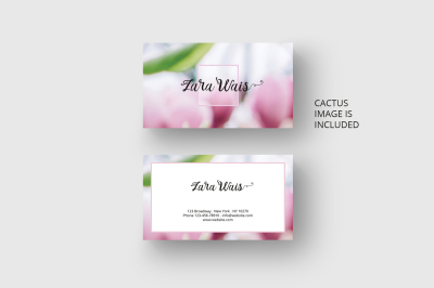 Business card template with flowers