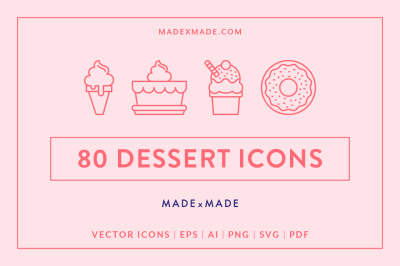 Line Icons &ndash; Dessert