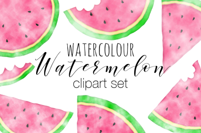 Watercolour Watermelon Clipart Set