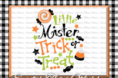Halloween svg, Little Mister Trick or Treat svg, svg Dxf Silhouette Studios Cameo Cricut cut file INSTANT DOWNLOAD, Vinyl Design, Htv Scal