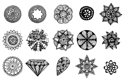 30 hand drawn mandalas set in vector