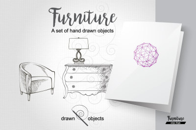 Furniture Hand drawn Vector set