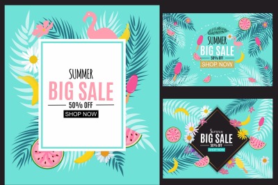 Summer Sale Abstract Banner Background Design. Vector illustration and Raster Version