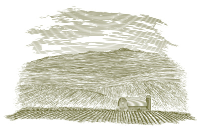 Woodcut Farm Barn and Field