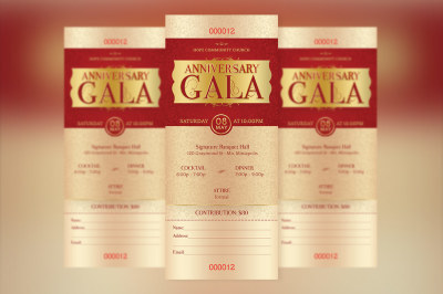Anniversary Gala Ticket Template 