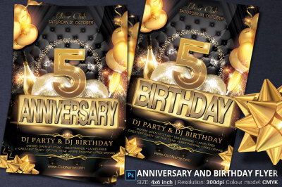 Anniversary And Birthday Party Flyer