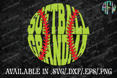 Softball Grandma - SVG, DXF, EPS Cut Files