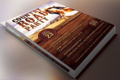 Country Road Party Flyer Template