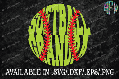 Softball Grandpa - SVG, DXF, EPS Cut Files