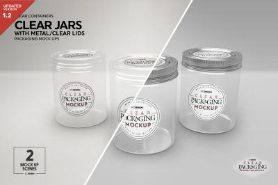 Clear Jars with Metal or Clear Lids