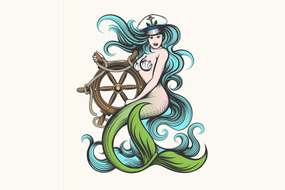 Mermaid with Steering Wheel