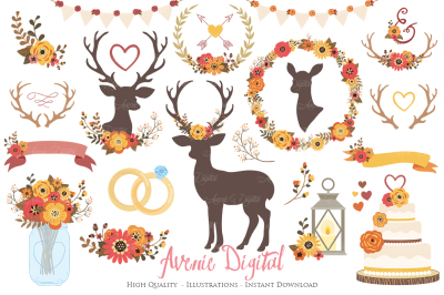 Autumn Rustic Wedding Clipart
