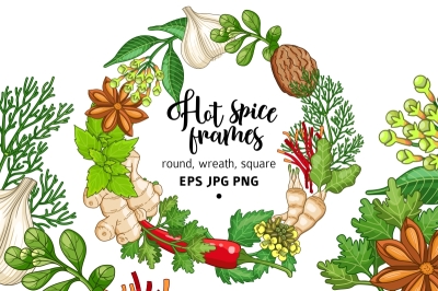 Hot spices and herbs templates